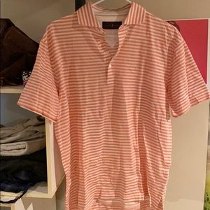 Pink striped polo